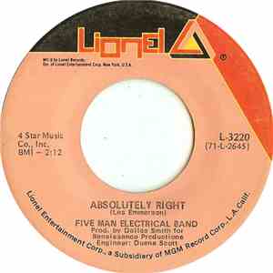 Five Man Electrical Band - Absolutely Right / (You And I) Butterfly download free