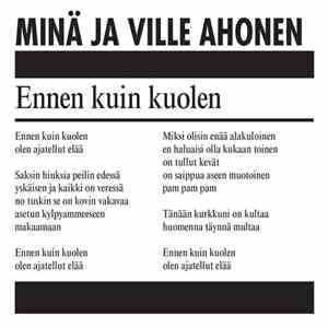 Minä Ja Ville Ahonen - Ennen Kuin Kuolen download free